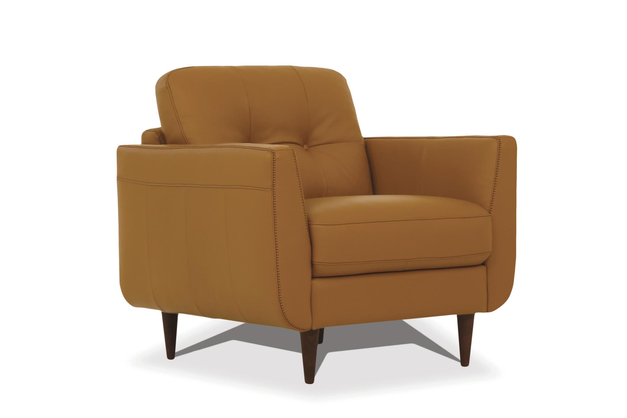 Button tufted leather online chair